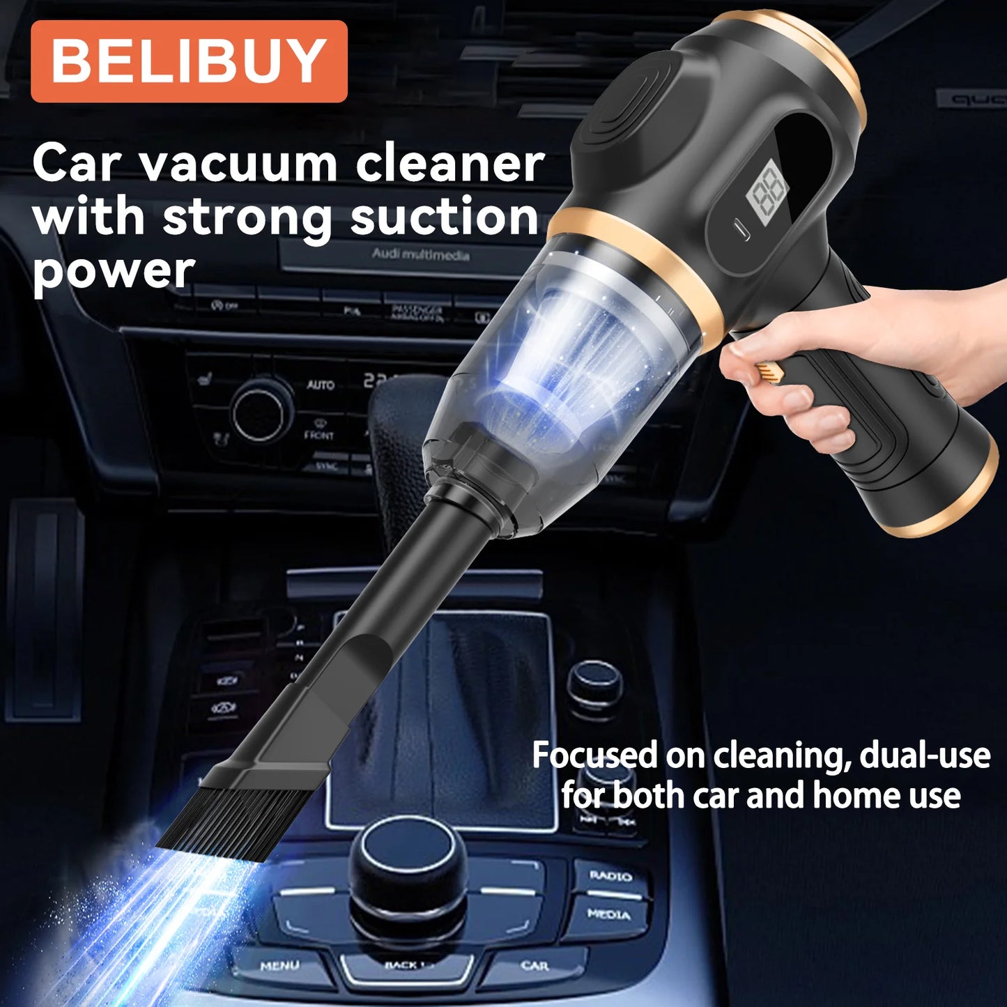 Powerful USB Rechargeable Vacuum Cleaner for Home and Car - High Suction Carpet Cleaner with Versatile Attachments